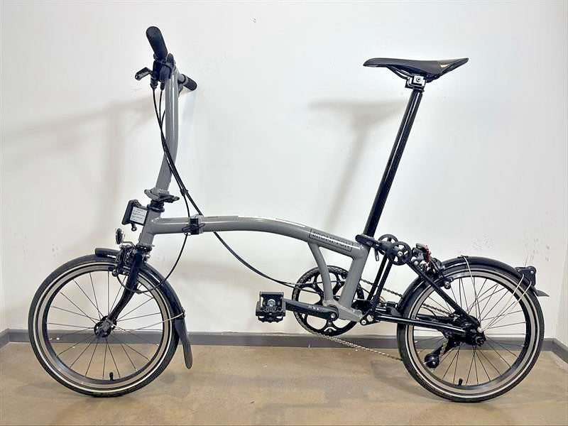 Brompton P Line 4 Speed 2022 Low Handlebar Folding Bike - Storm Grey