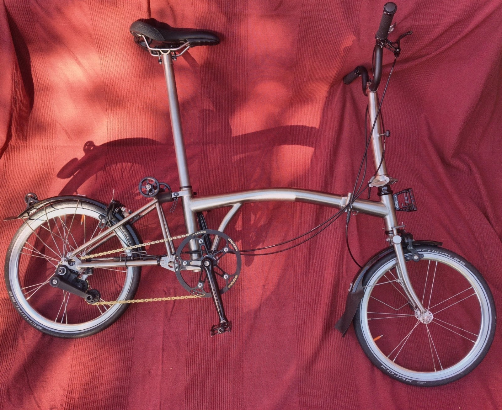 Titanium 'Brompton Style' Trifold Bike, 7.7kg, 3 Speed, Excellent Condition.