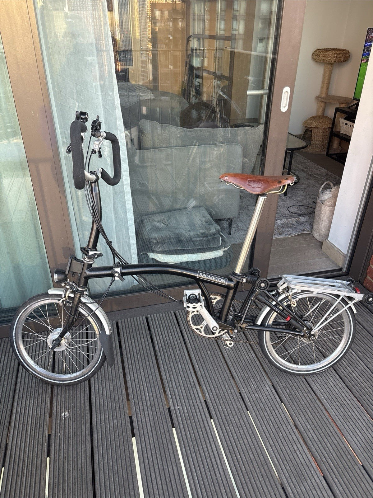Brompton C Line 6-Speed (2015, M6L config) — Touring Handlebar, Brooks Saddle