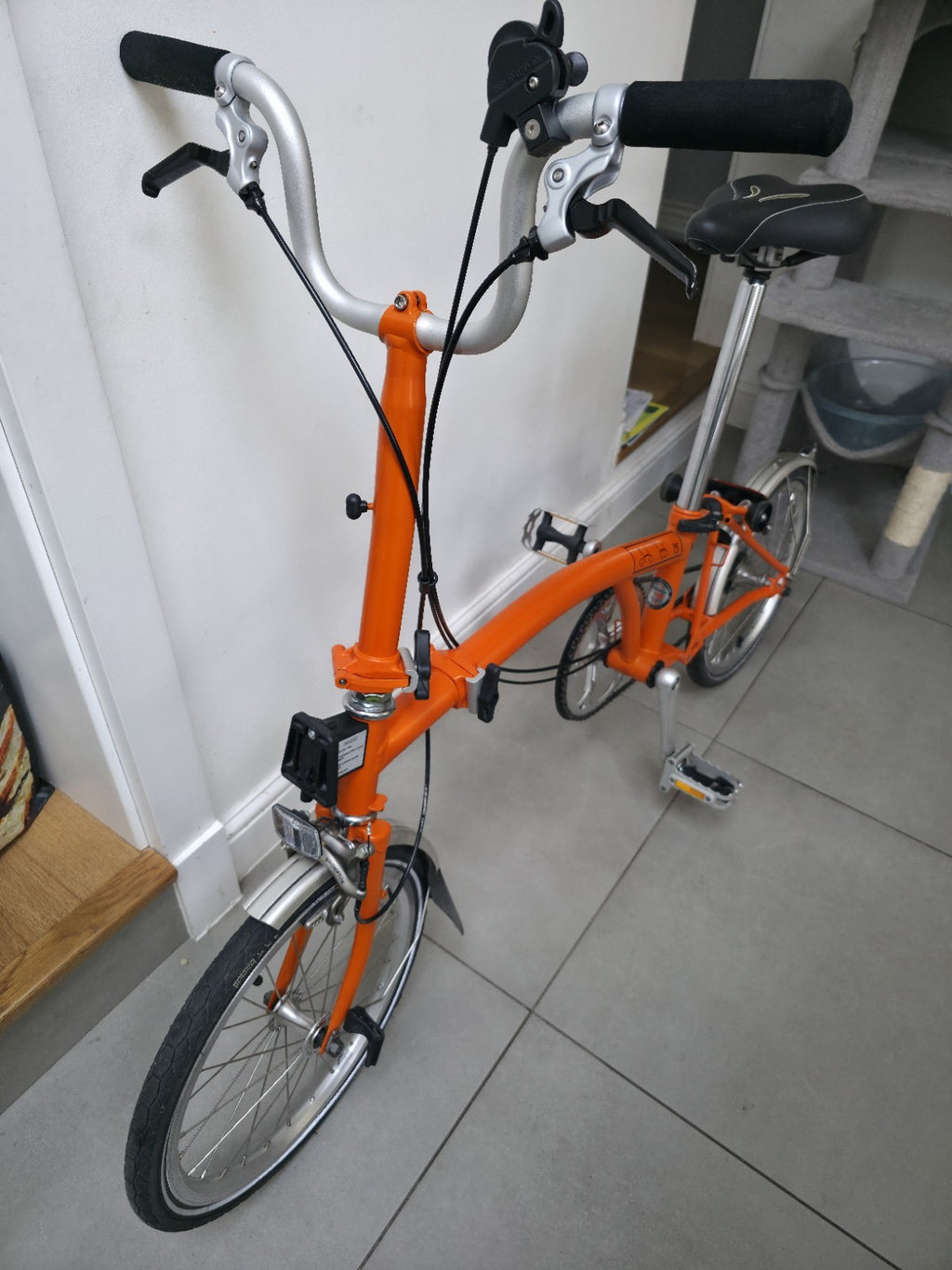 Brompton Folding Bike 2-Speed Orange Very Good Condition Fully Working