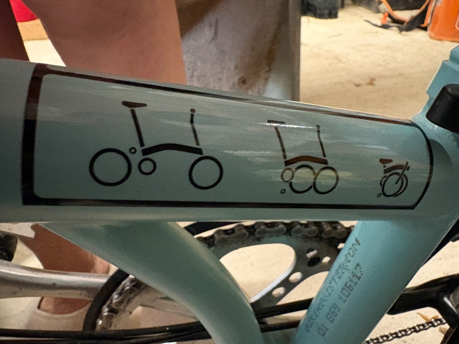 classic brompton folding bike used -mint green + accessories as shown in photos