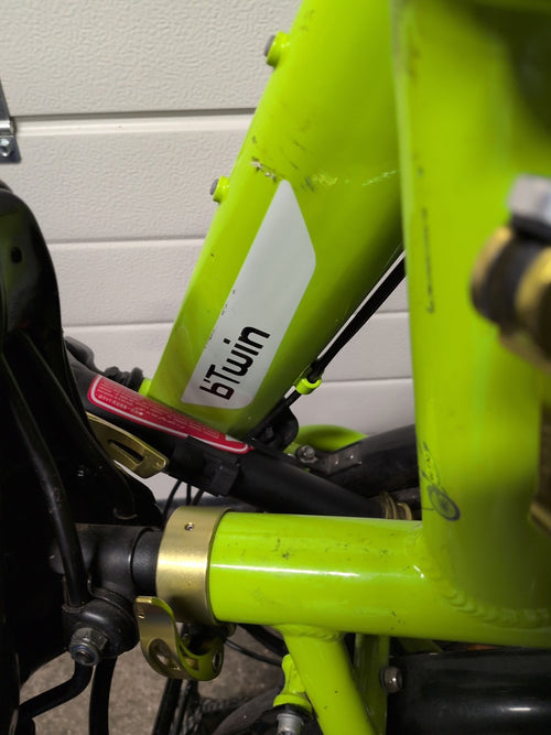 B'Twin Hoptown Folding Bike Lime Green, 7-Speed
