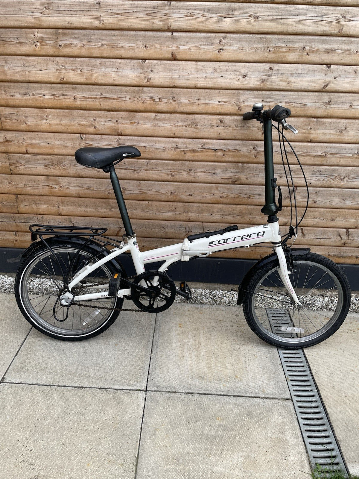 Carrera Transit 20in Folding Bike 3-Speed Hub Gears Rear Rack Mudguards
