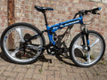 EUROBIKE G4 Folding Full Suspension Mountain Bike 26in Disc Brakes Blue