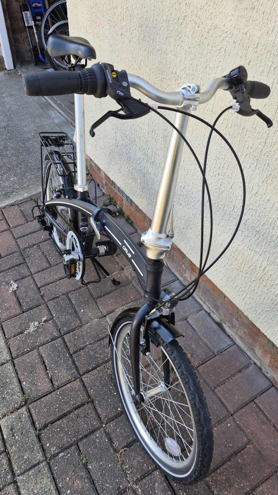 Denver ORUS 001 Folding Bike 20in Wheels 7 Speed Black/Silver Rack Lights