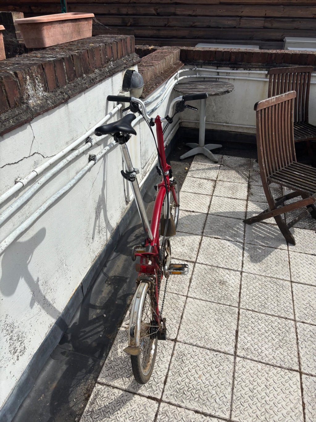 Brompton C Line. Red. Working condition — needs servicing.