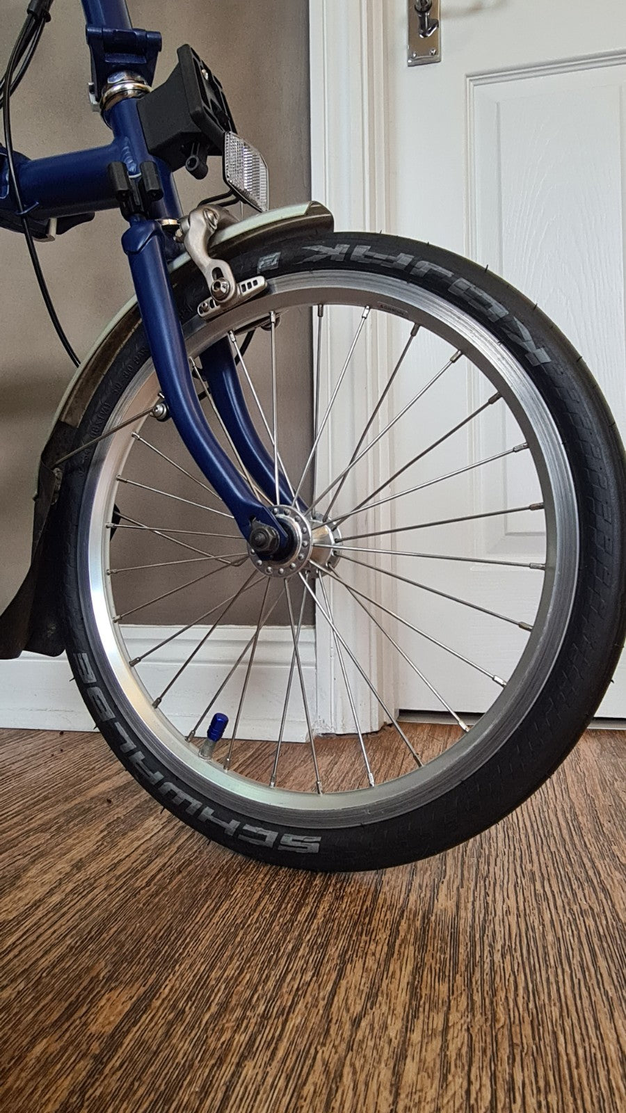 Brompton Folding Bike Blue 16in M Frame Cruiser Bar Caliper Brakes Mudguards