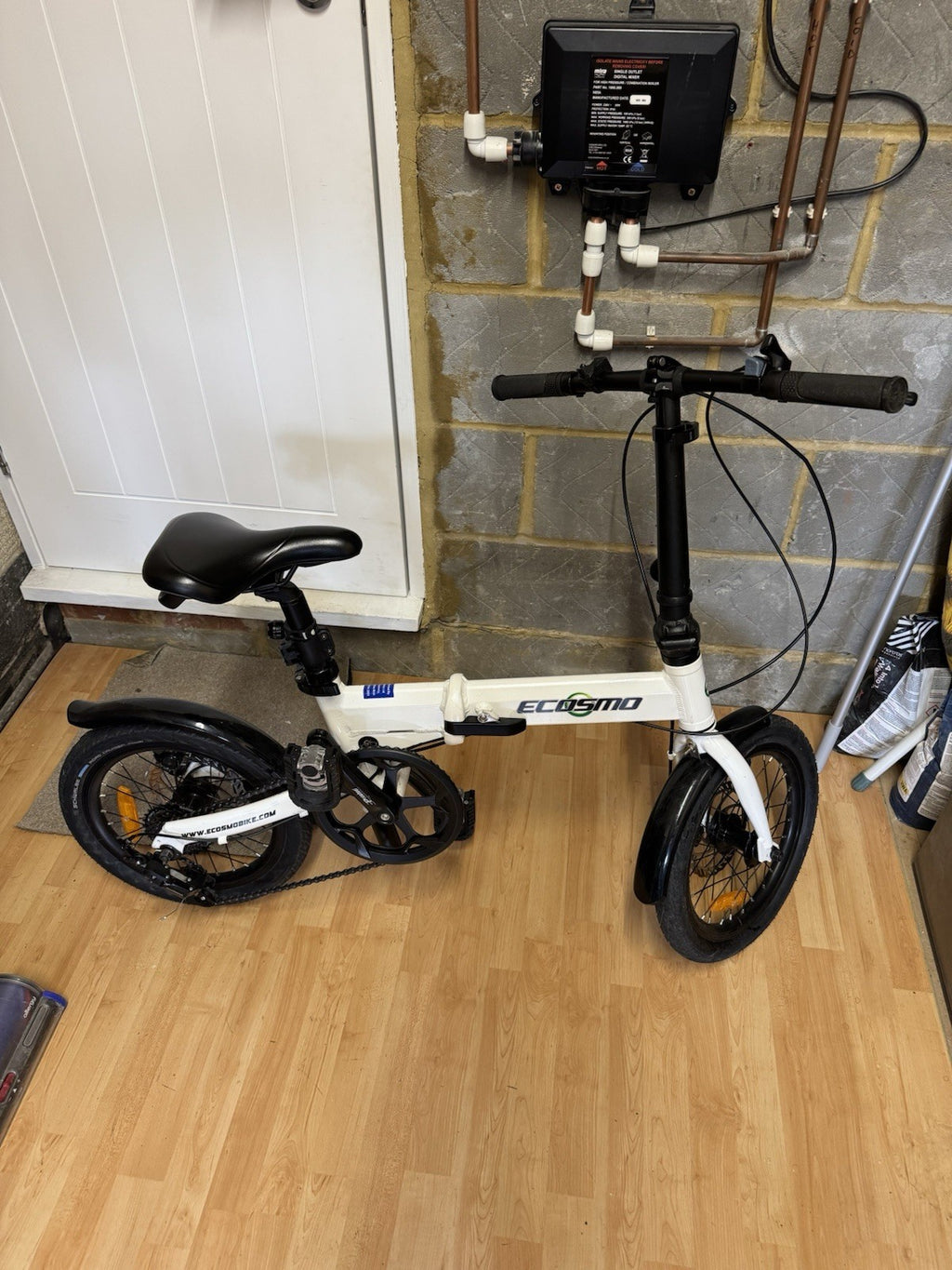 Ecosmo Folding Bicycle 16" White Alloy Wheel with 6SP Shimano Gear and Dual Disc