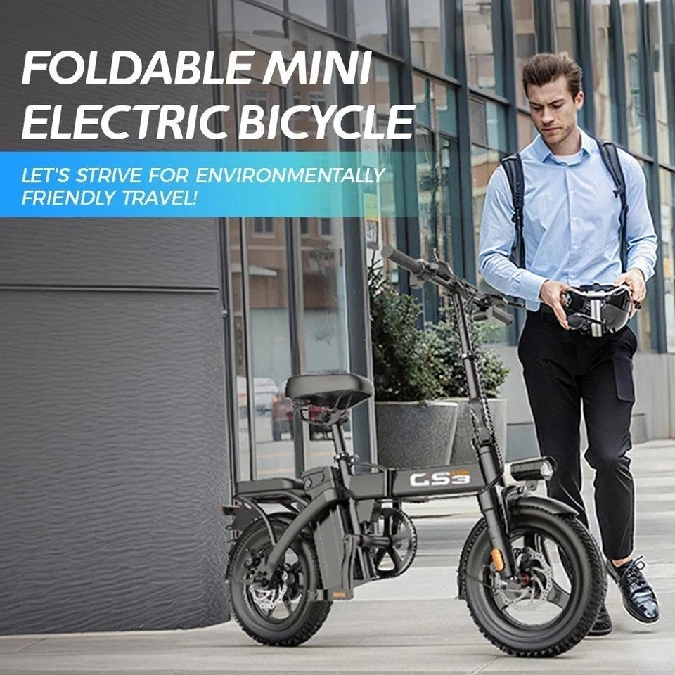 GS3 14" Folding E -  Bike 250-W 48-V 15/Ah Suspension E- Bike LED Display UK