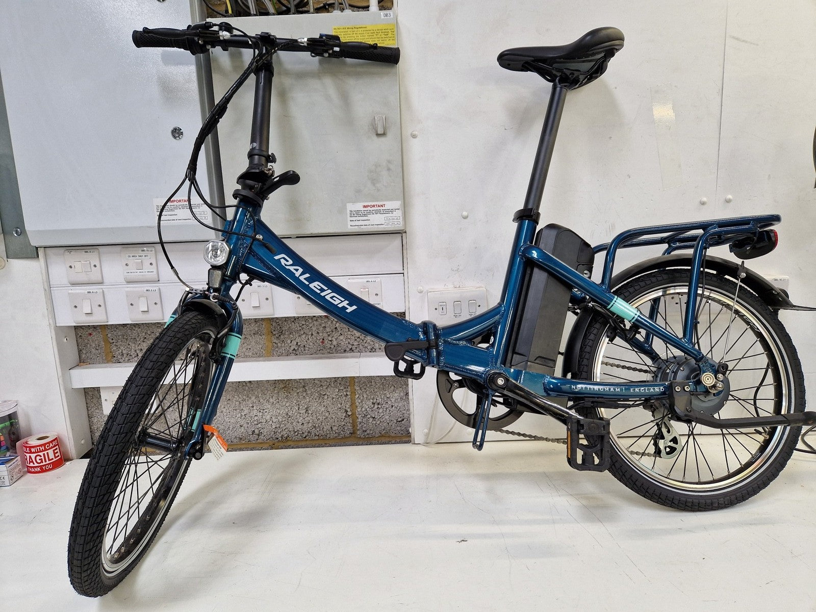 Raleigh 2019 Evo Alloy Folding Compact Bike 20" Wheel - Blue Green (Used/Marks)