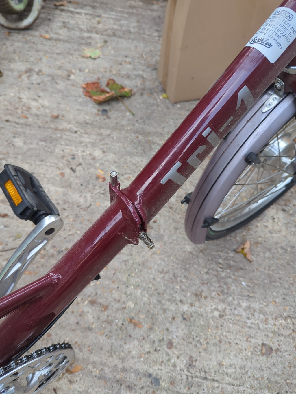 Pashley Tri-1 Folding Trike Burgundy Red