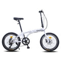 Folding Bicycle 20 Inch Bikes for Adults 6-Speed Foldable City Bicycle White
