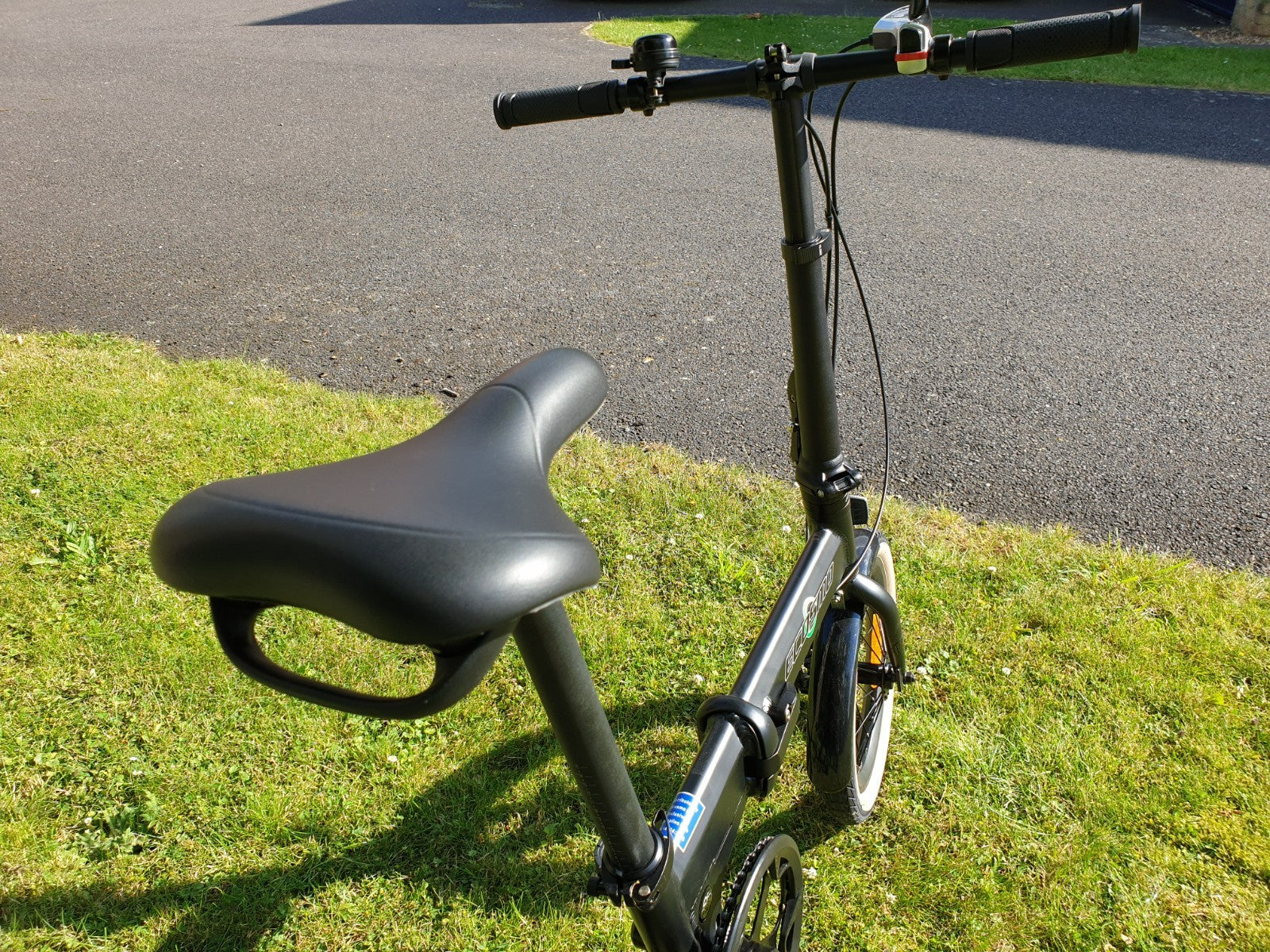 Folding Bicycle Ecosmo 16" Wheel Black Alloy 6SP Shimano Gear, DualDisc