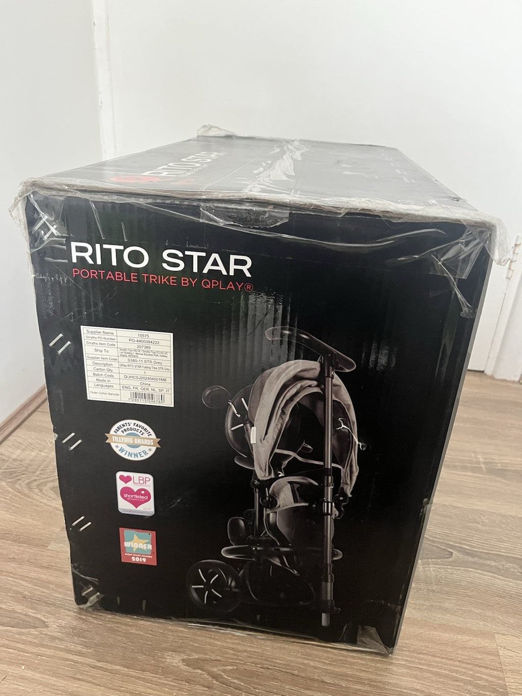QPlay Rito Star Folding Trike Grey New In Box Age From 10 to 72 Months Kids Bike