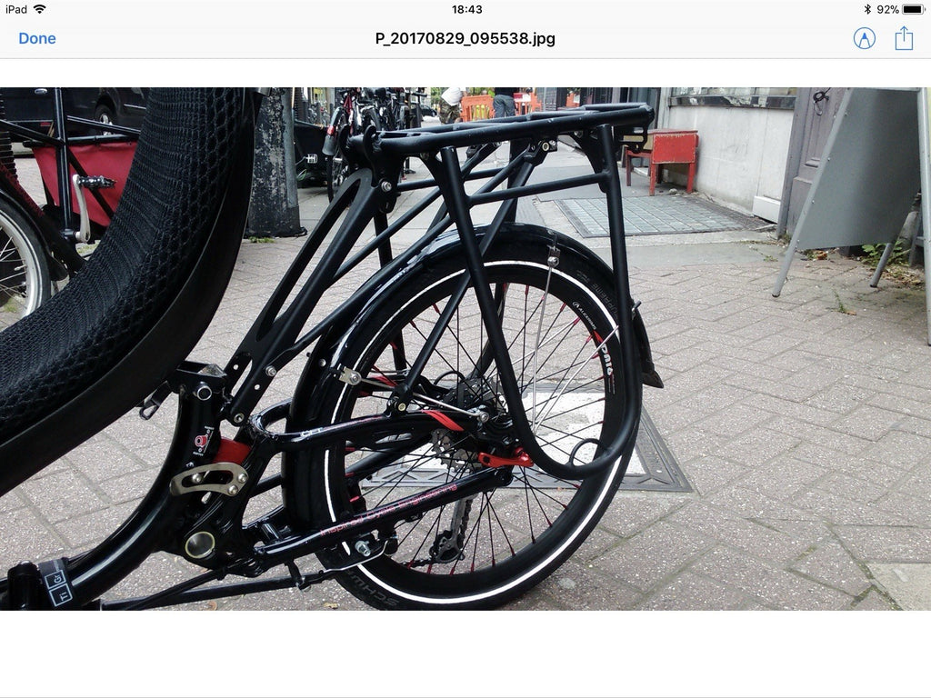 ICE Vortex Recumbent Trike Folding Disc Brakes Rear Suspension 20in Black Red