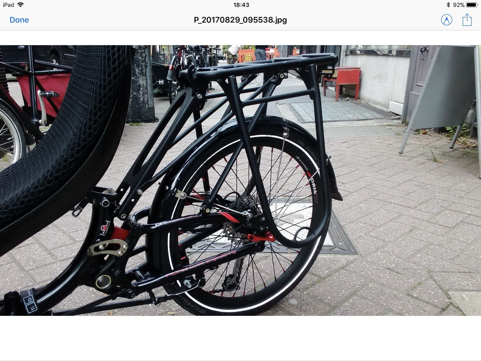 ICE Vortex Recumbent Trike Folding Disc Brakes Rear Suspension 20in Black Red