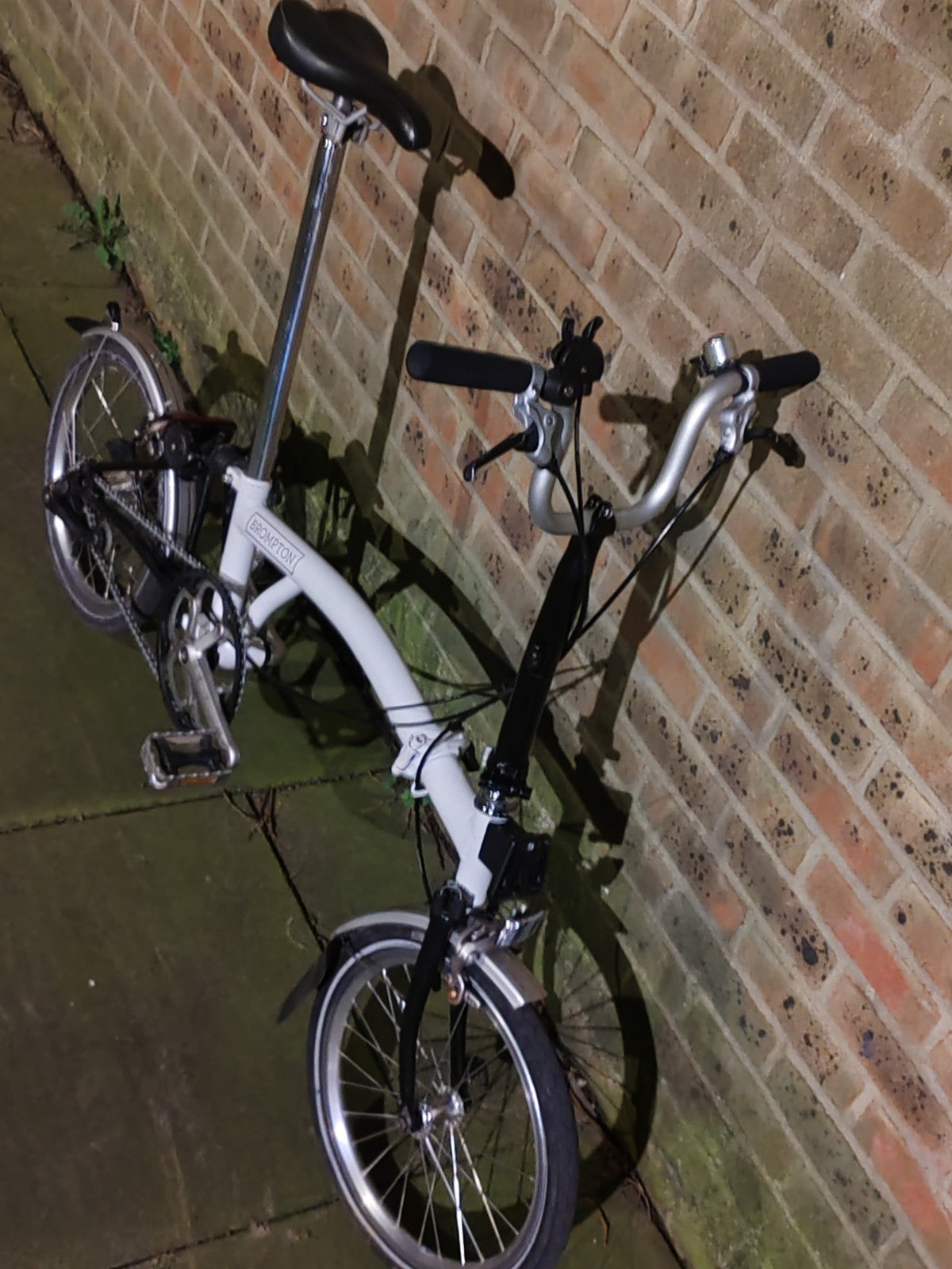 Brompton M3L White 3 Speed Folding Bike High Bar Serviced