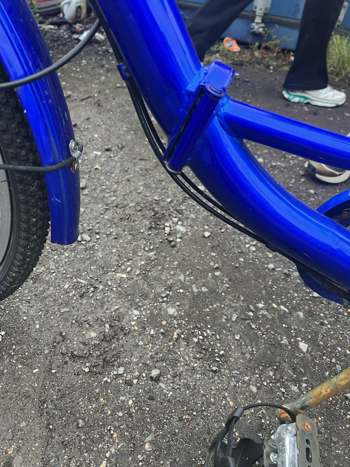 Adult Tricycle - Folding Trike - Blue - With Rear Basket - Needs Handlebars