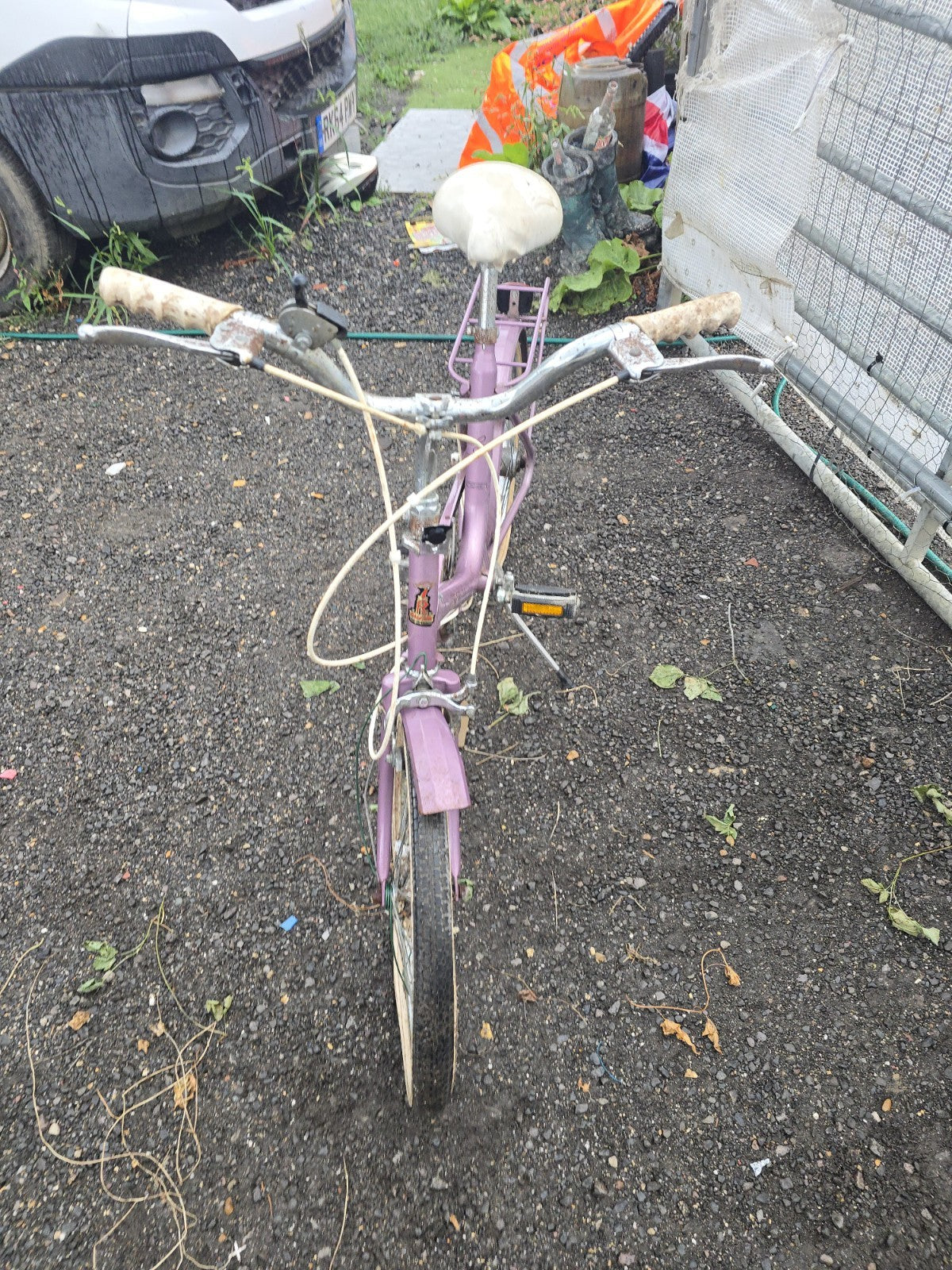Raleigh Stowaway Folding Bike 20in Purple/White Step-Through 3-Speed Rear Rack
