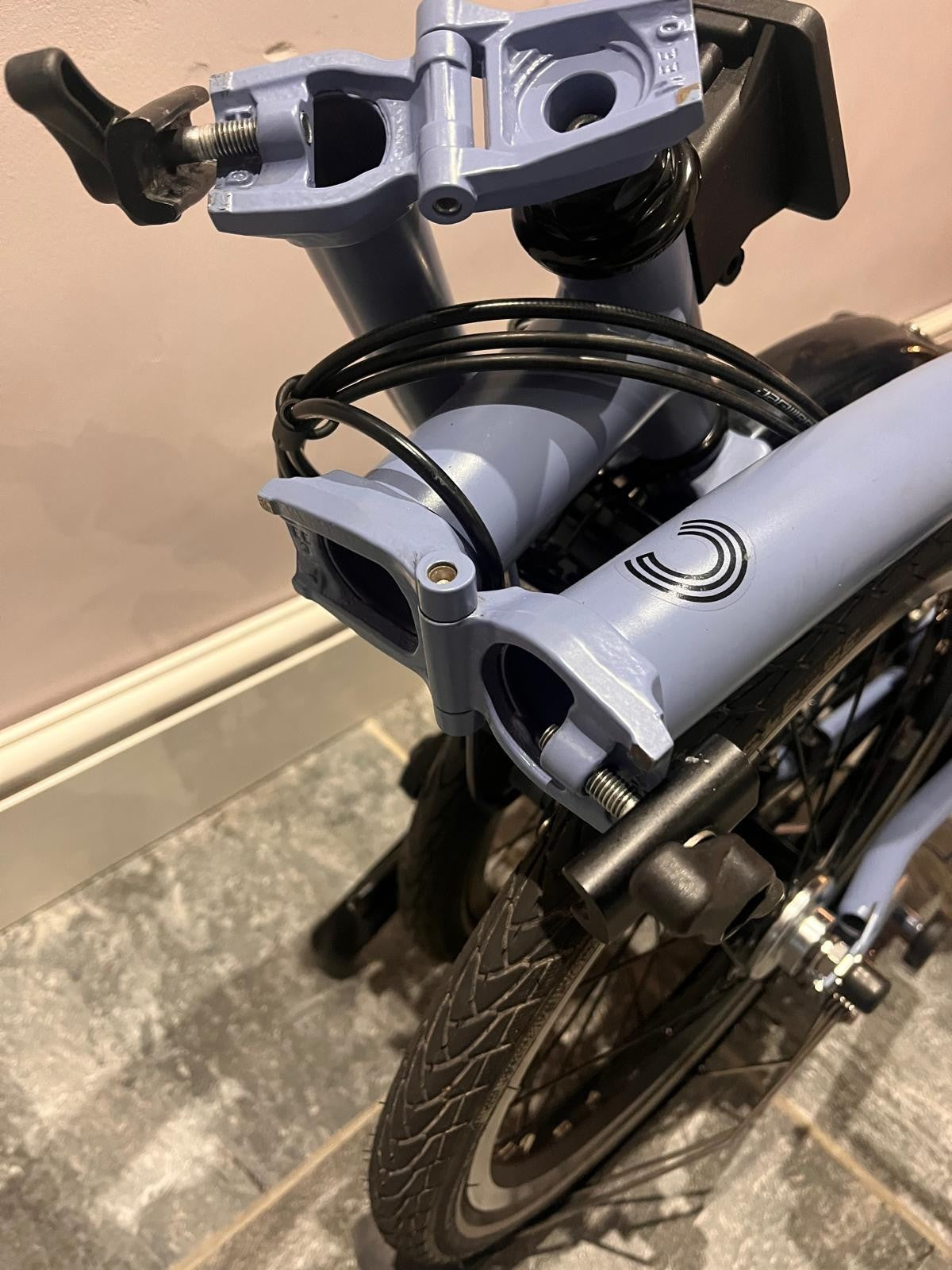 Ocean Blue Brompton C Line 6 Speed 2023 Folding Bike. Serviced, with accessories