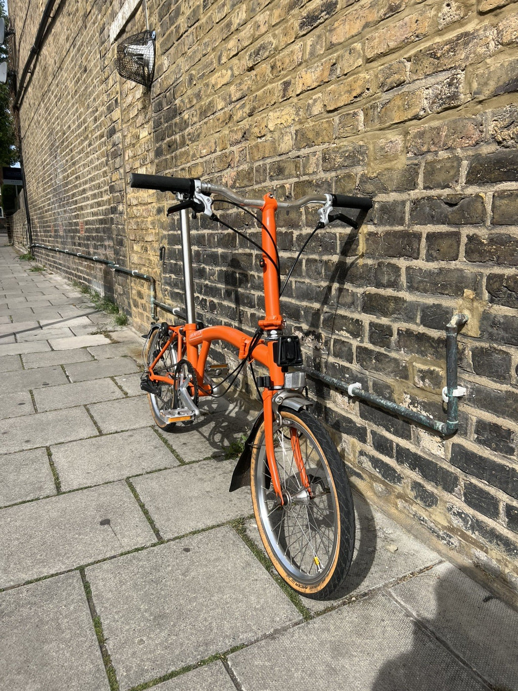Brompton S3L Folding Bike 3-Speed, Orange + upgrades