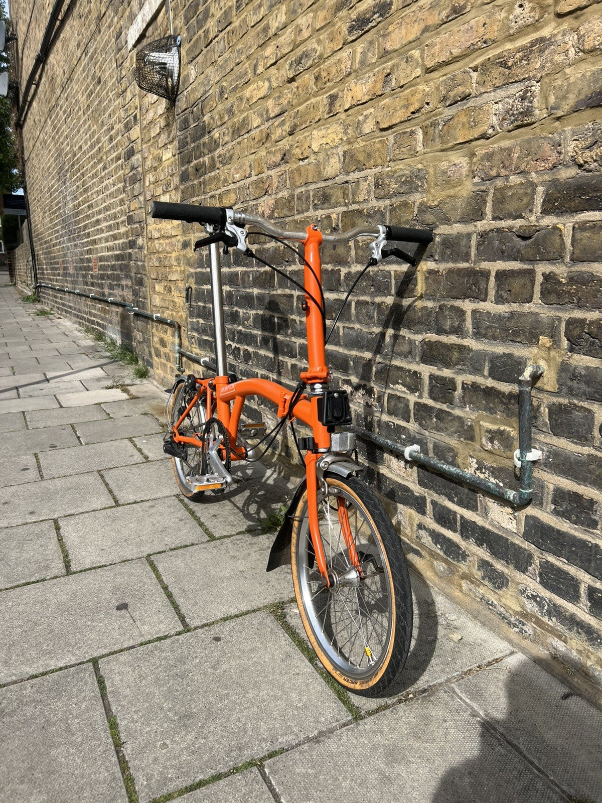 Brompton S3L Folding Bike 3-Speed, Orange + upgrades