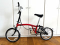 Brompton Folding Bike 16in Red 3-Speed Hub Gears Mudguards Reflectors
