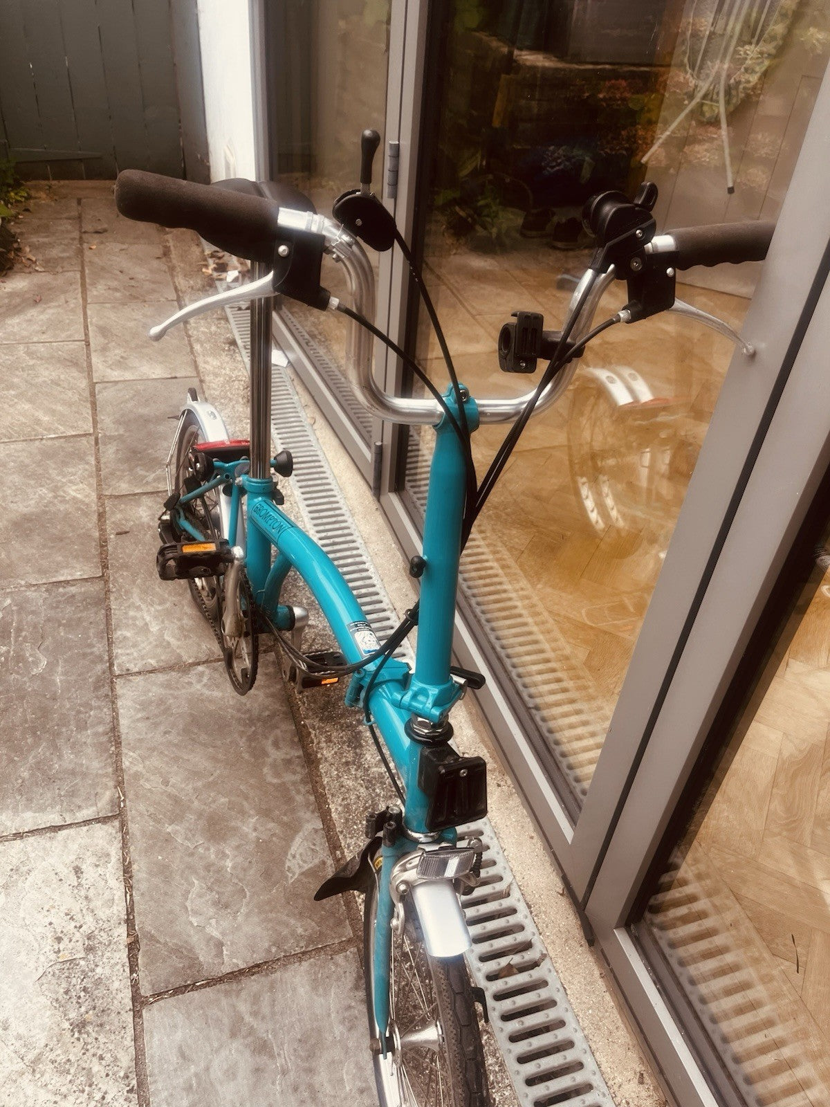 Brompton Folding Bike. Classic M3L model. 3 speed, lock and pump.