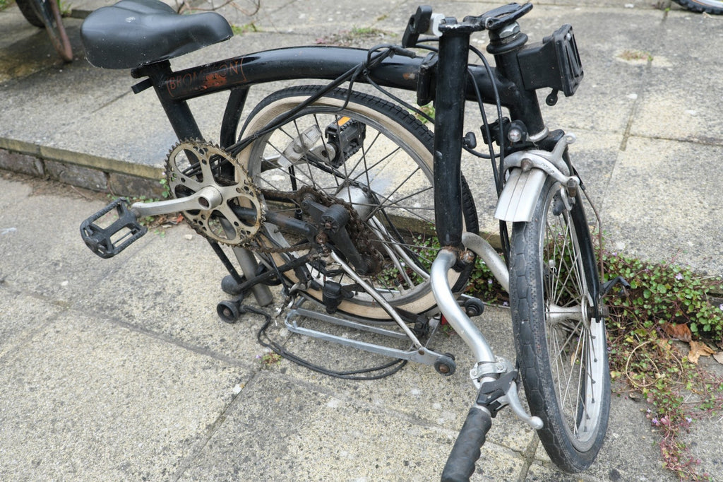 Vintage Brompton Folding Bike Made in England 3 Speed Rack Model Classic Black