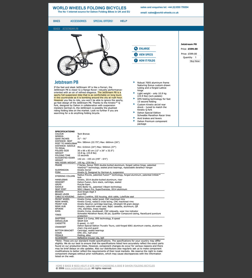 Dahon Jetstream P8 folding bike