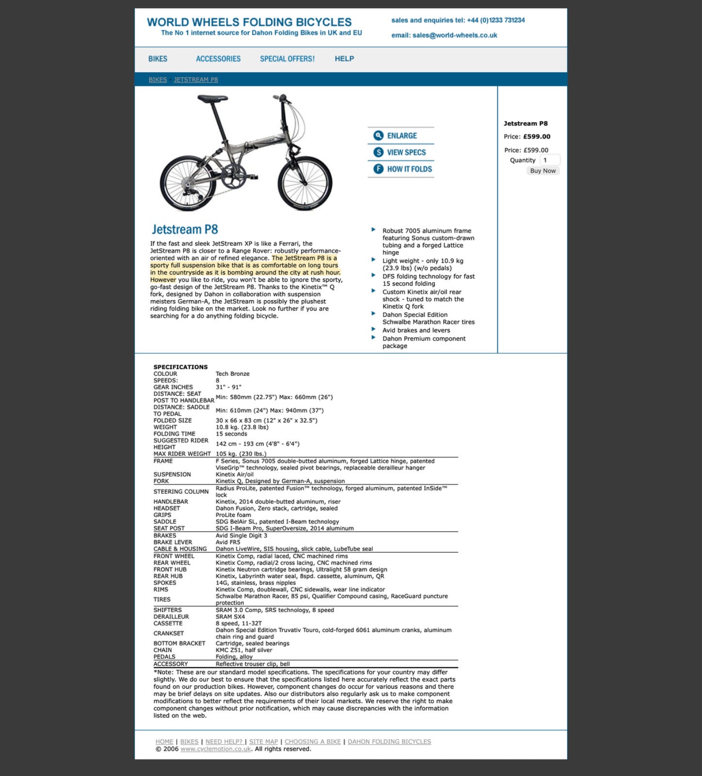 Dahon Jetstream P8 folding bike