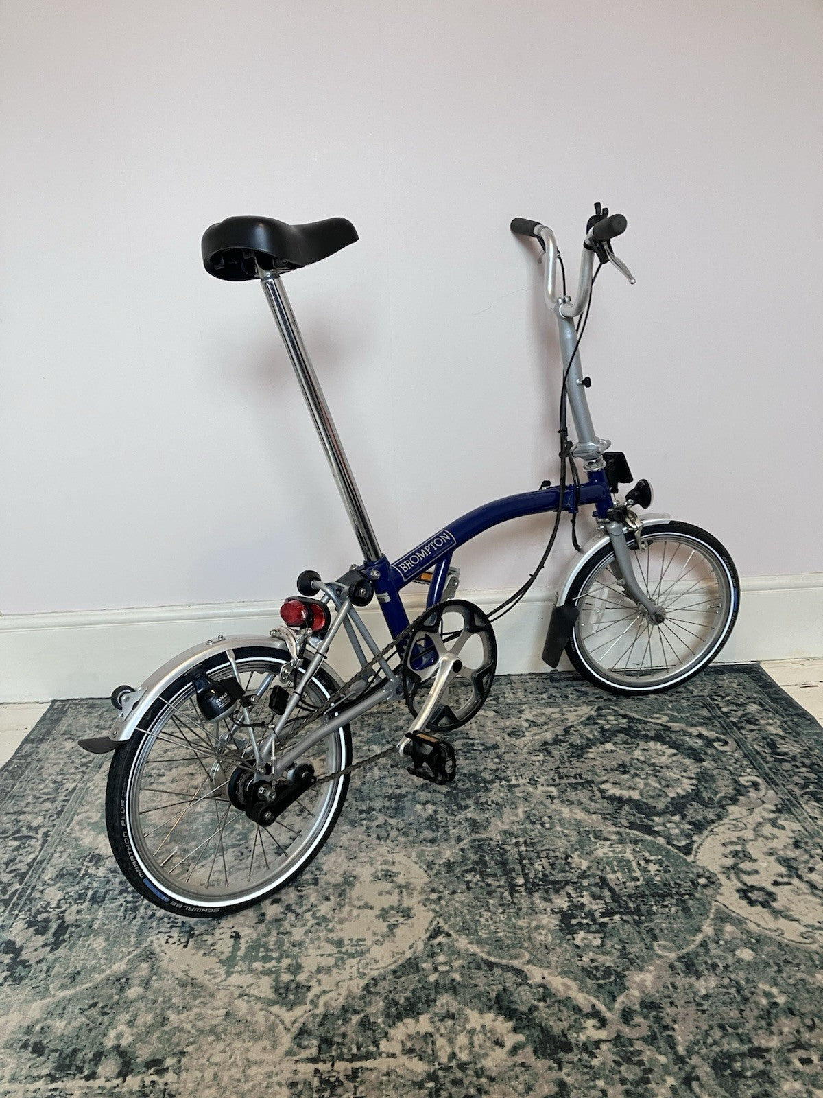 Brompton 2006 M3L Folding Bicycle 3-Speed in Blue with Brompton Dynamo Lights