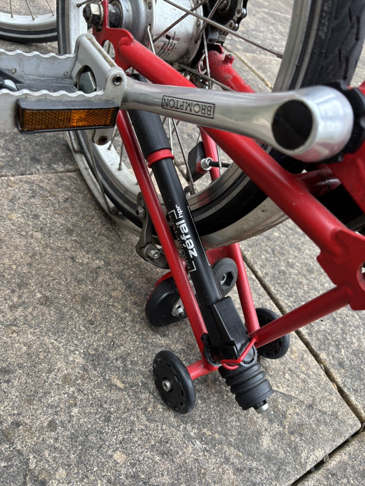 Brompton 2006 M3L Folding Bicycle 3-Speed in Red with many accessories