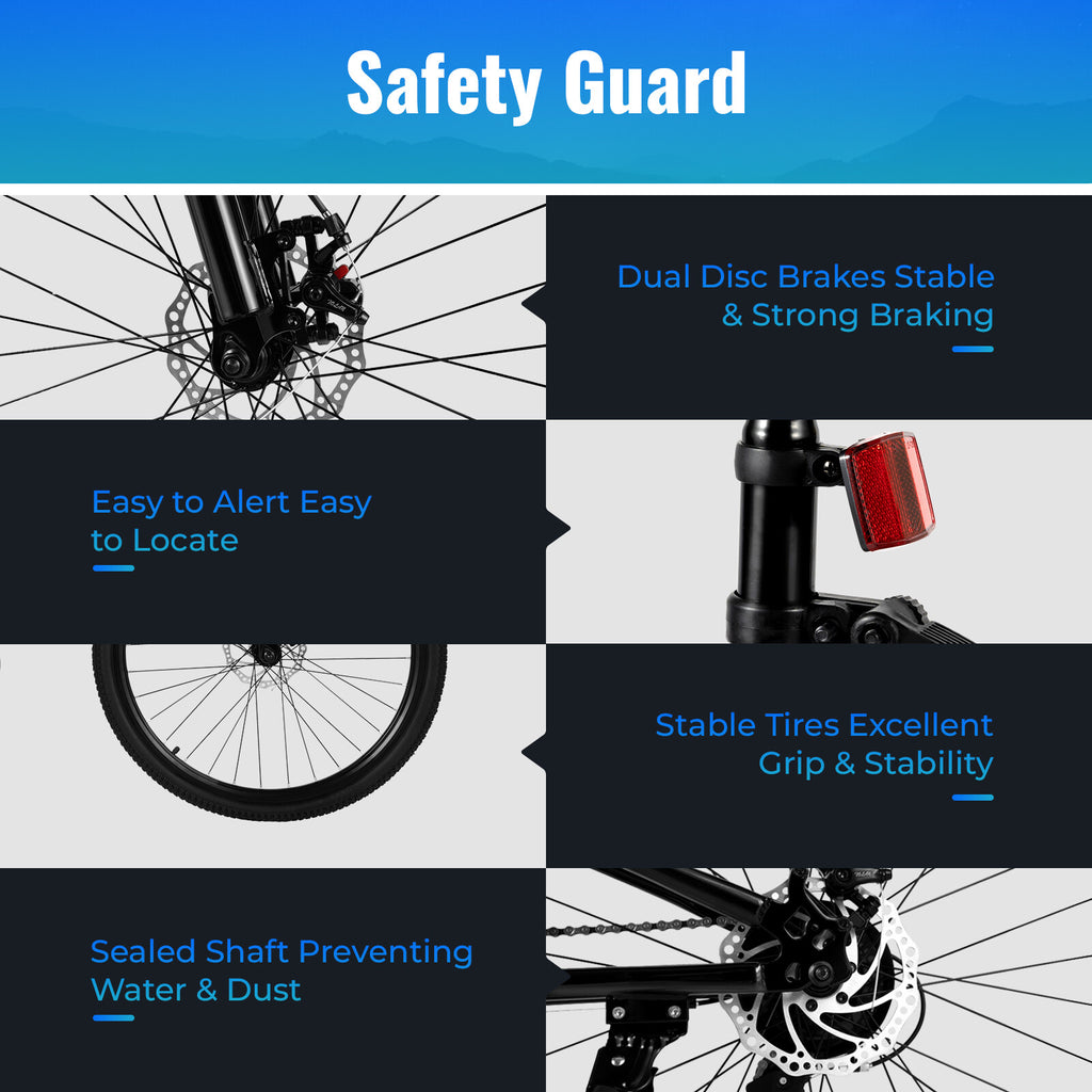 Folding Bikes Mens Mountain Bike Full Suspension Disc Brake Bicycle 26 inch New