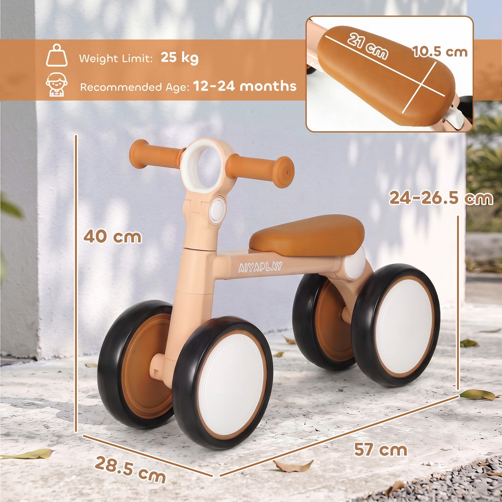 Balance Bike, Lightweight and Foldable Toddler Bike for 1-2 Years, Pink