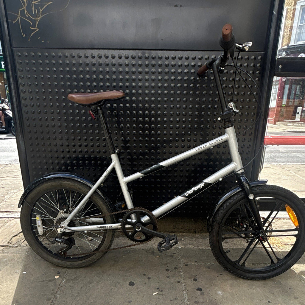 Challenge Urban Camper Folding Bike 20in Mechanical Disc Brakes Silver/Black