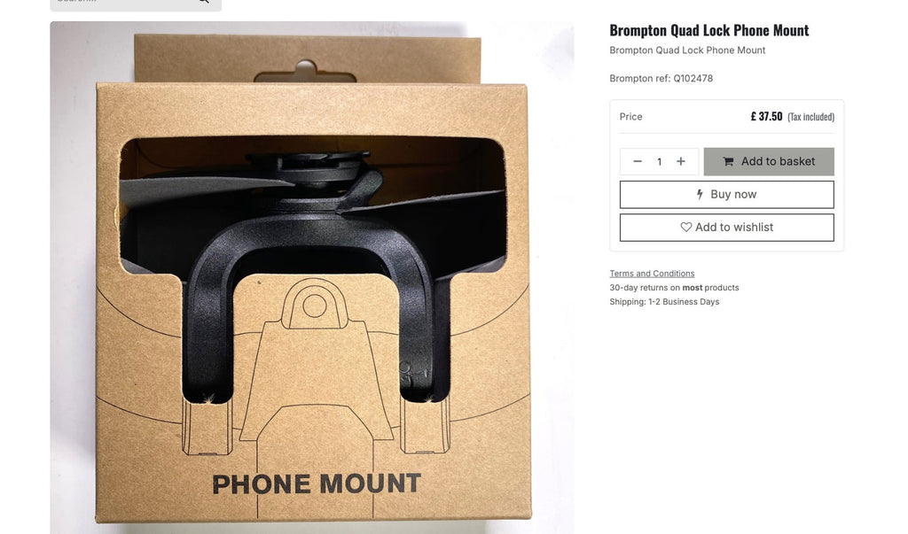 Brompton Folding Bike Quad Lock Phone Mount A Line B75 C Line P Line Free Ship