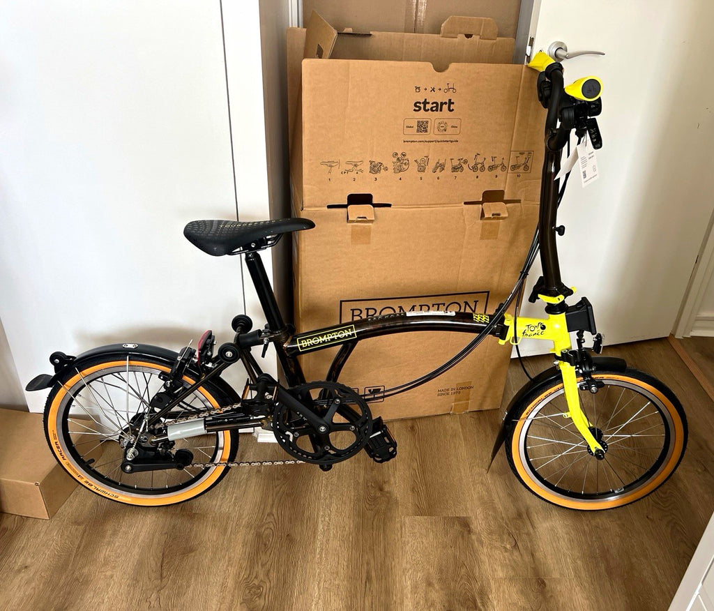 Brompton Tour de France Folding Bike 6 Speed 16in Black/Yellow