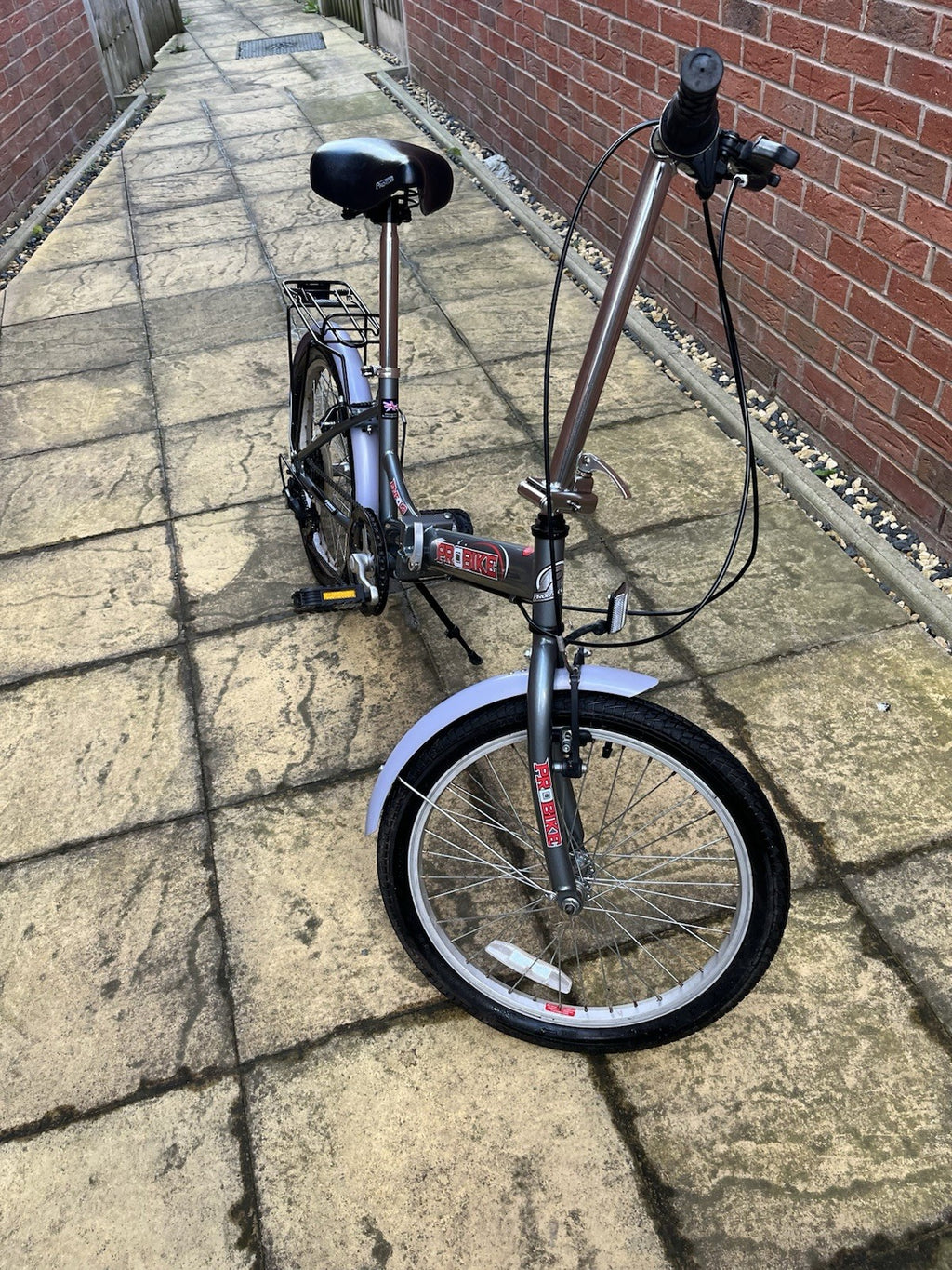 Enfold Probike Foldable Travel Bicycle 6 Gears, Silver Frame, 20" Wheels