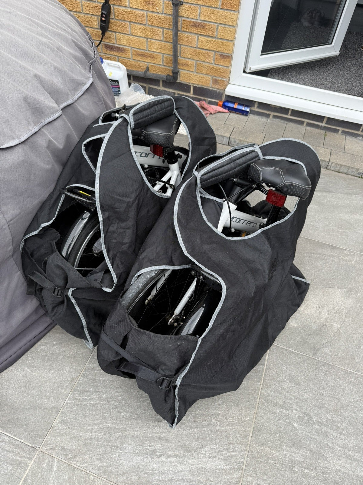 Pair of Carrera Transport not transit Folding Bikes aluminium frames