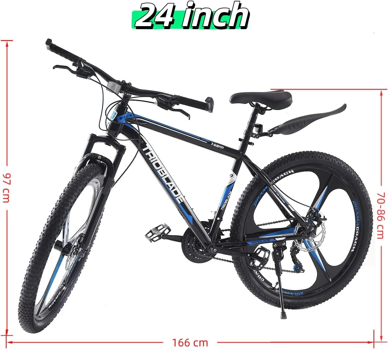24" Dual Suspension Mountain Bike 21-Speed Disc Brakes Alloy Wheels