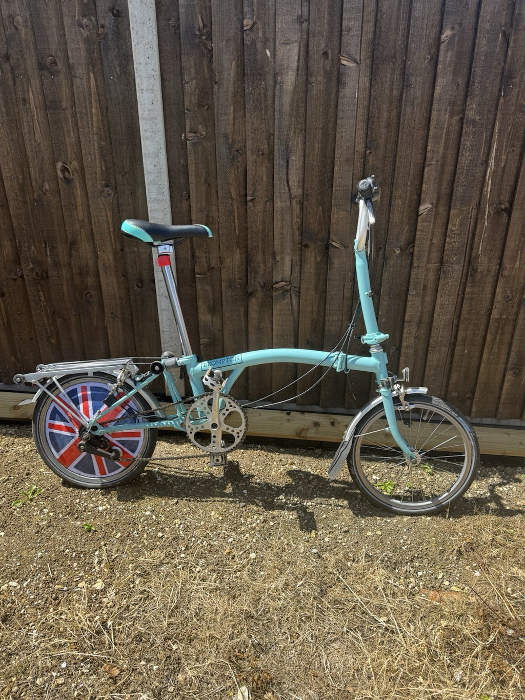 Brompton Folding Bike 16in Wheels M Frame Blue 2-Speed Rear Rack Mudguards