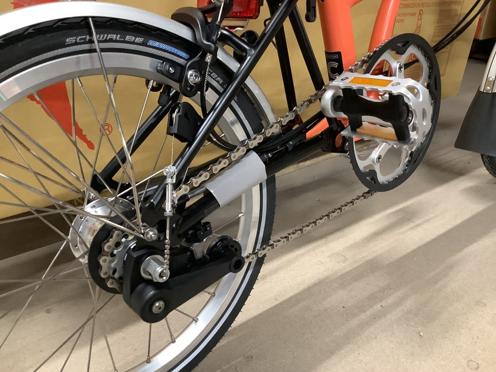 Brompton C-Line Explore Mid bar Folding Bike Fire Coral