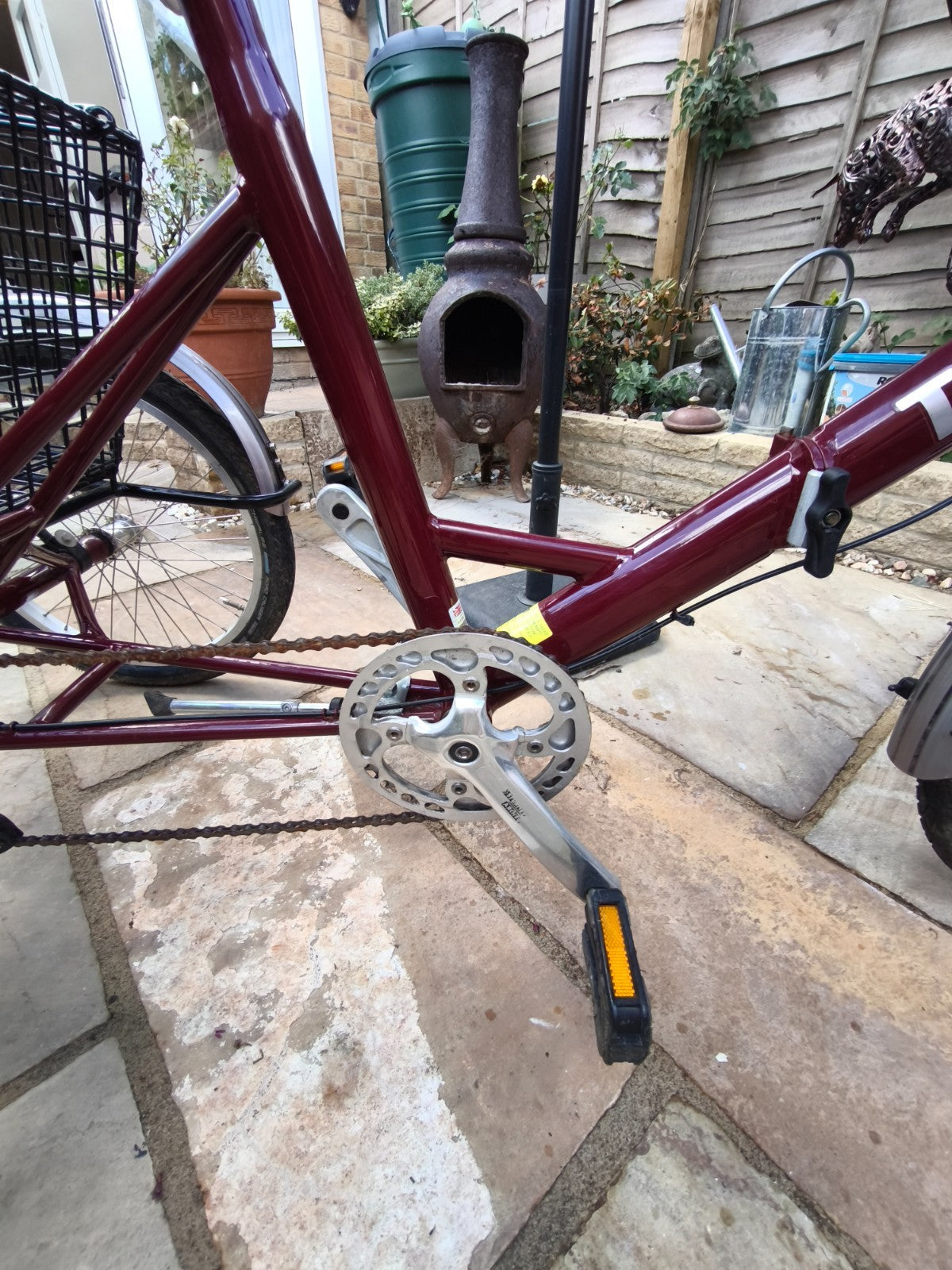 Adult Folding Pashley  Tricycle Tri-1 Burgandy 17" frame, good condition
