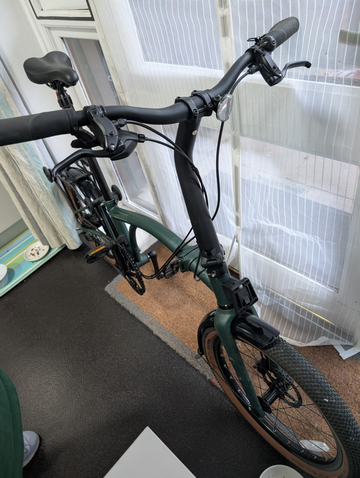 Brompton G Line with Optional Extras. 20" Rims, Green, 8-Speed, Rack, Mudguards