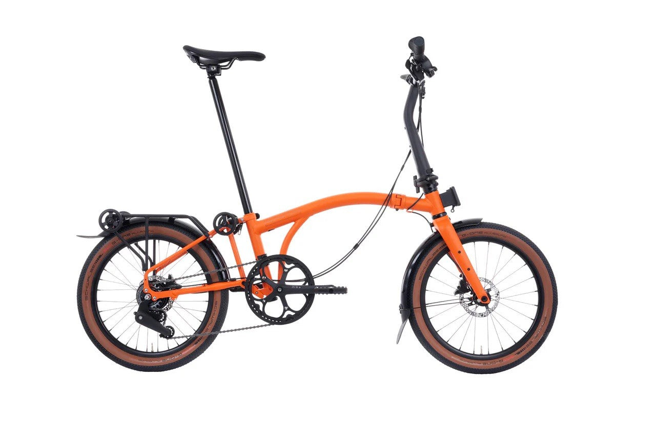 Brompton G Line Adventure Orange w Mudguards and Rack 8 Speed, Large
