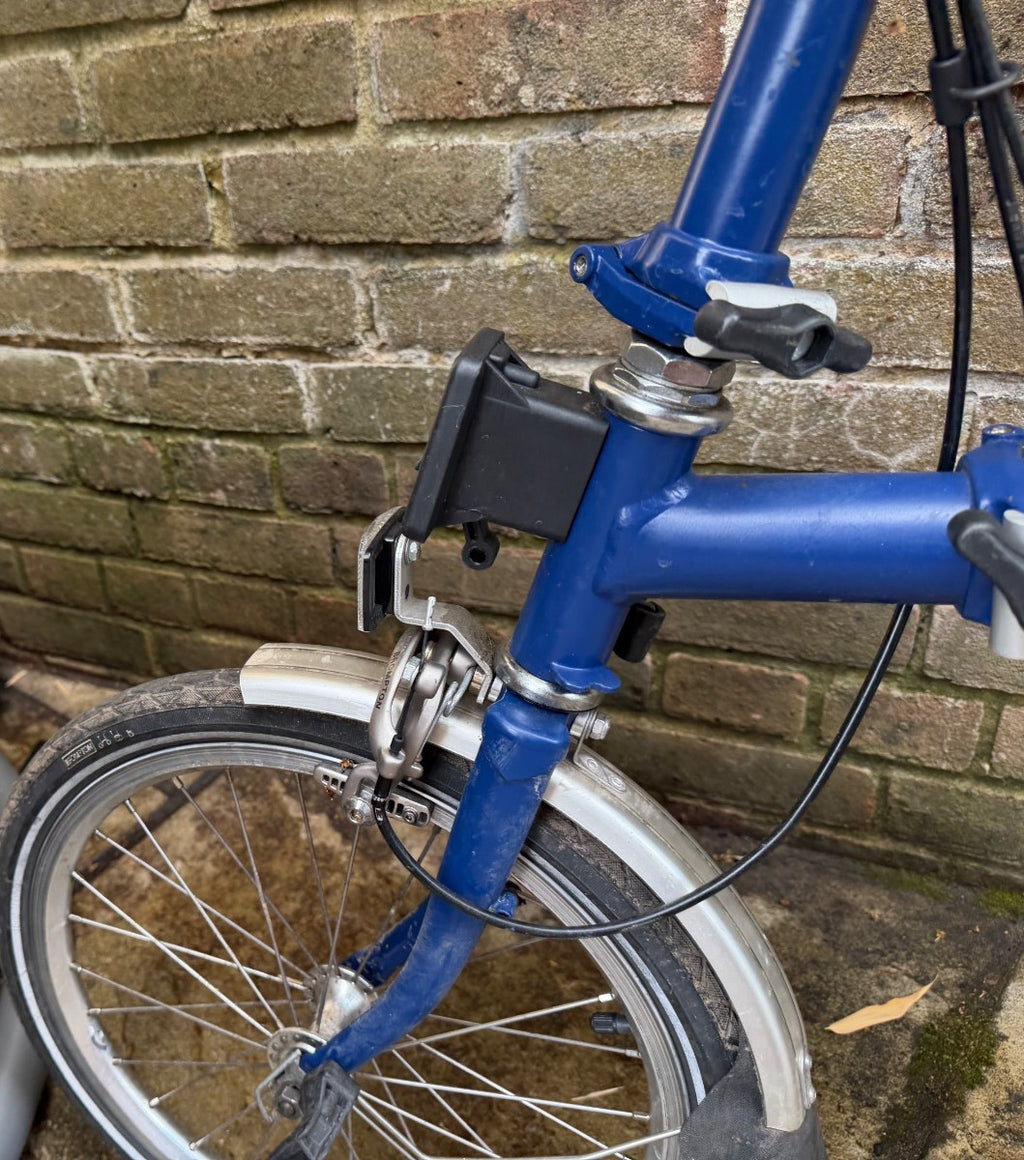 Brompton P3L blue folding bike 3 speed in good working order