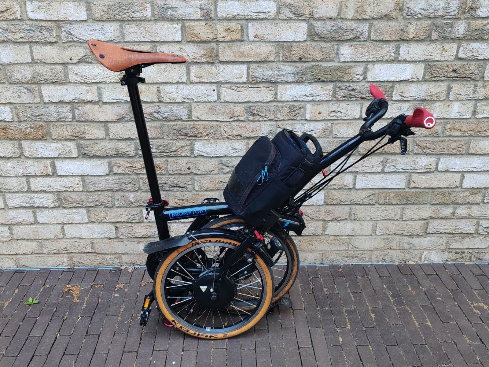 Brompton Elec M6L 6 Speed Folding Black Custom Schwalbe Kojak Tanwall