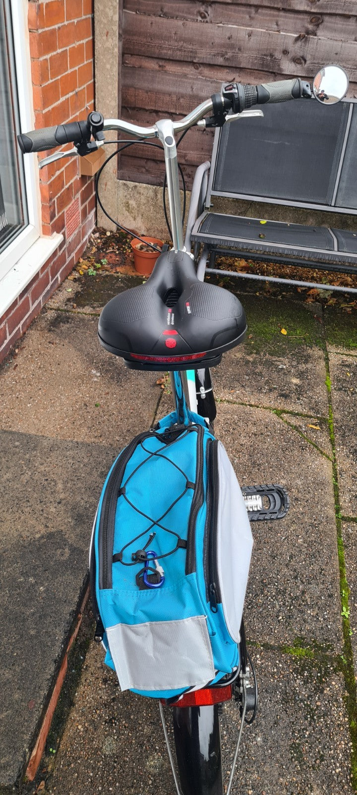 Compass 20in Folding Bike Blue/Silver 6-Speed Rear Rack Mudguards Kickstand