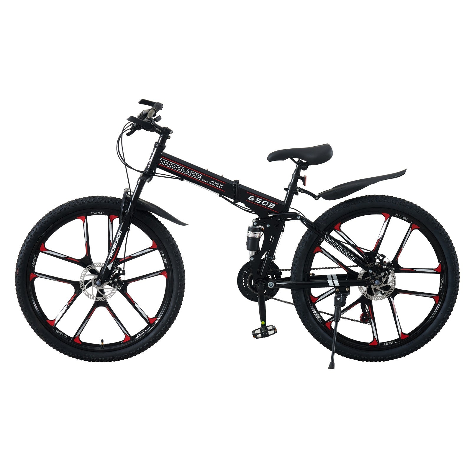 Folding Mountain Bike 27.5Inch Bikes 21 Speed Full Suspension Bicycle Men Women
